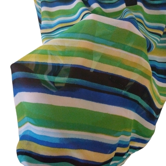 Sheer Multicolor Tunic Ashley Stewart V-Neck Button 3/4 Sleeve Plus Size 14/16 - Picture 5 of 8